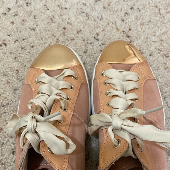 💎UGG Evangeline pink/gold sneakers size 15. - Picture 9 of 16